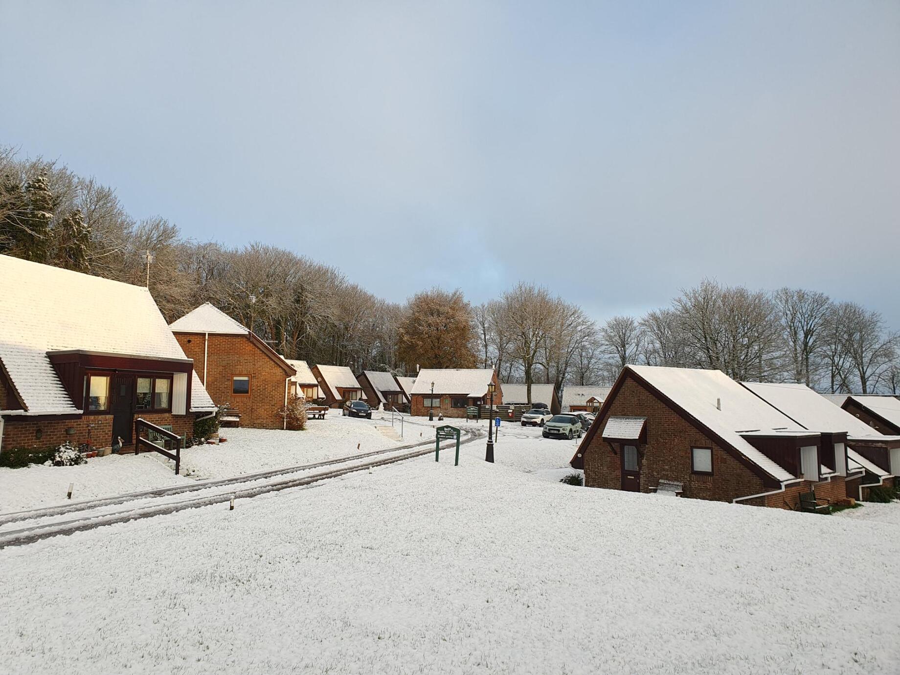 Cottages covered with snow